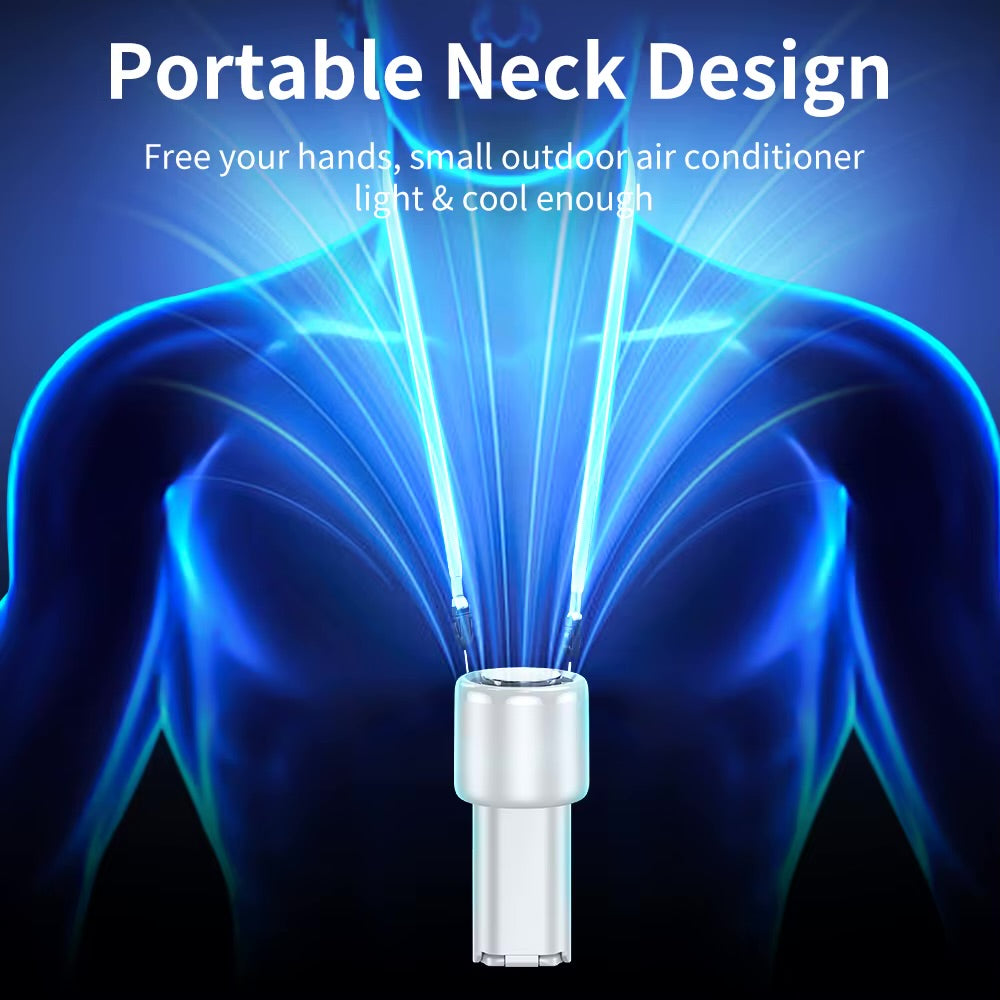 CoolNest Handheld Cooling Fan – Rechargeable with LED Display, Stand & Neck Strap